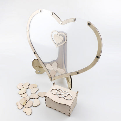 lusailstore - wooden heart guest book