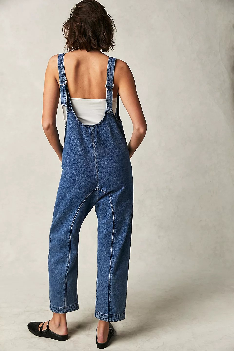 lusailstore- Denim Jumpsuit With Pockets