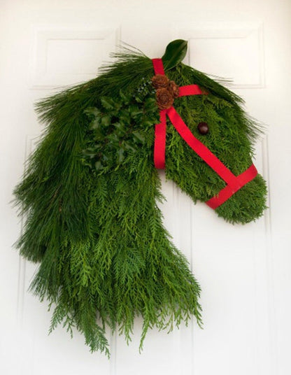 lusailstore - horse head christmas door wreath