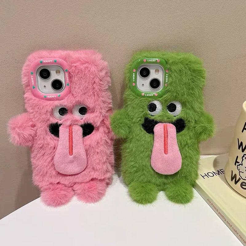 lusailstore - Funny tongue sticking out plush phone case