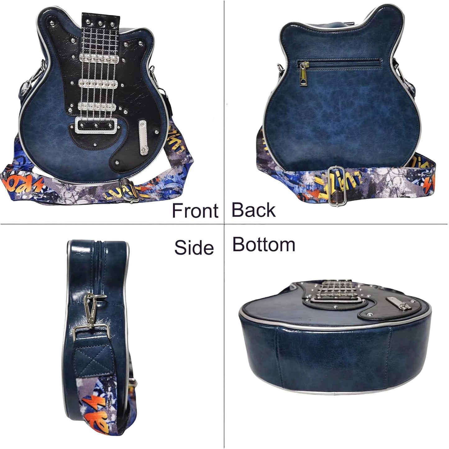 lusailstore - Guitar Shaped Crossbody Shoulder Bag
