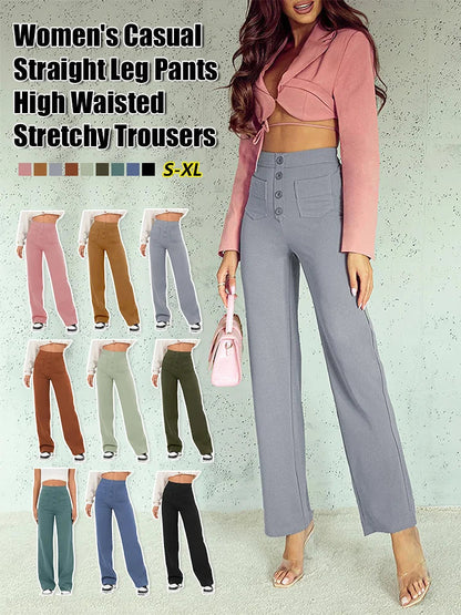 lusailstore - Multi Pocket High Elastic Pants