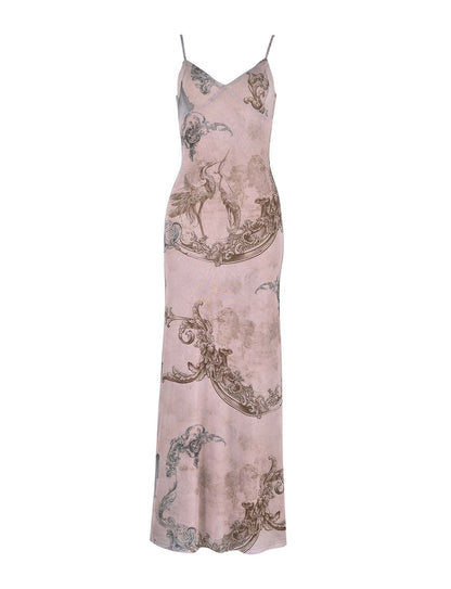 lusailstore - V-Neck Floral Print Dress