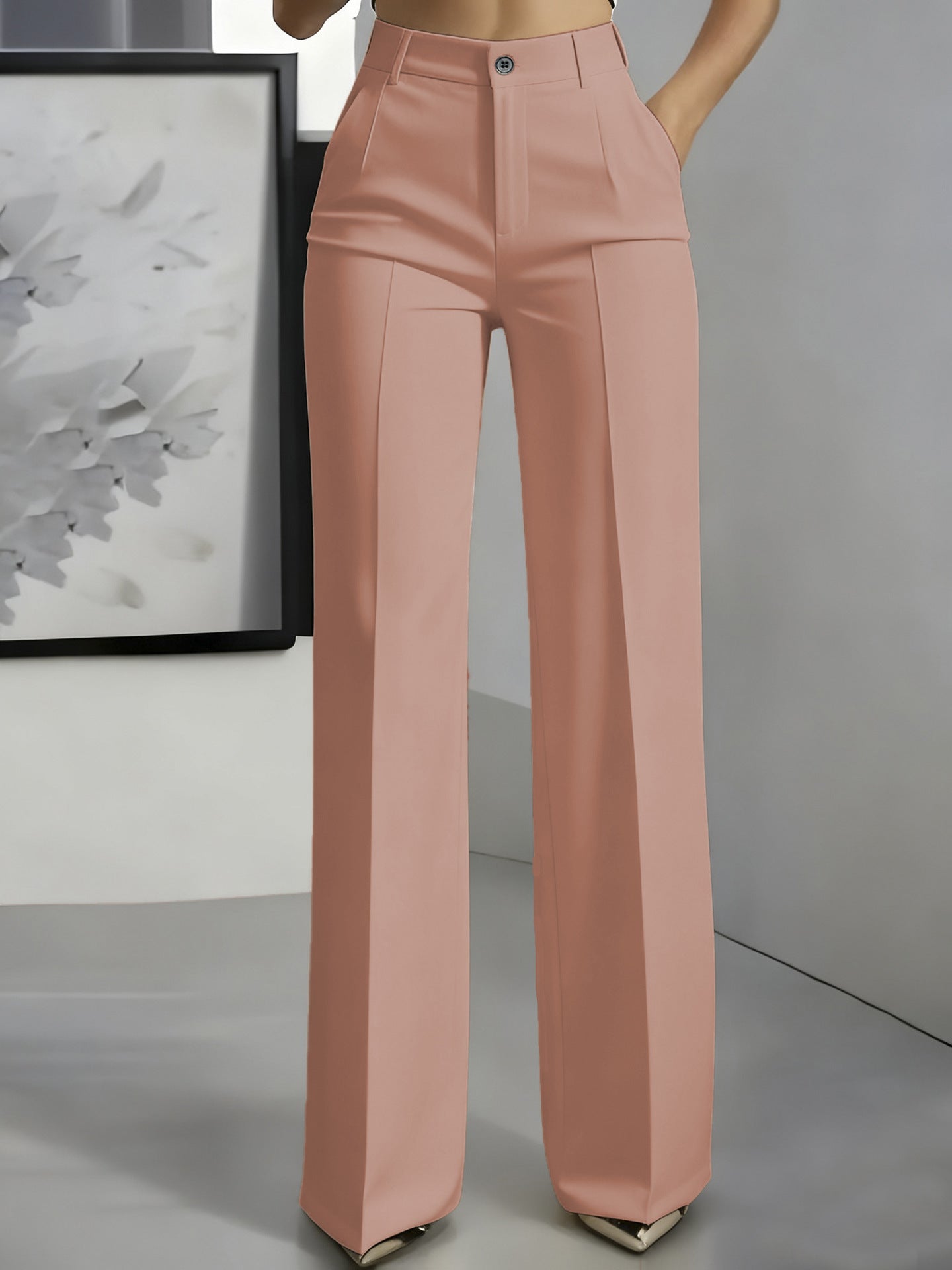 lusailstore -Women's High Waisted Slim Formal Pants