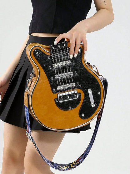 lusailstore - Guitar Shaped Crossbody Shoulder Bag