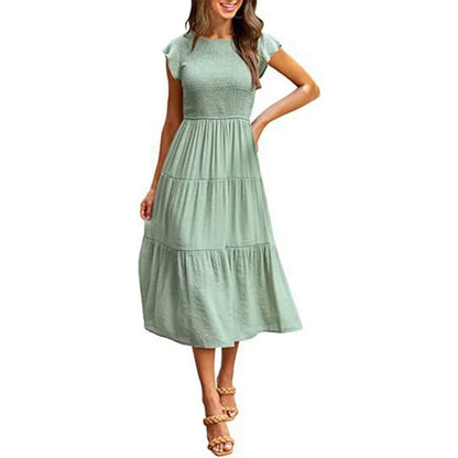 lusailstore - Women's summer casual flowing short midi dress