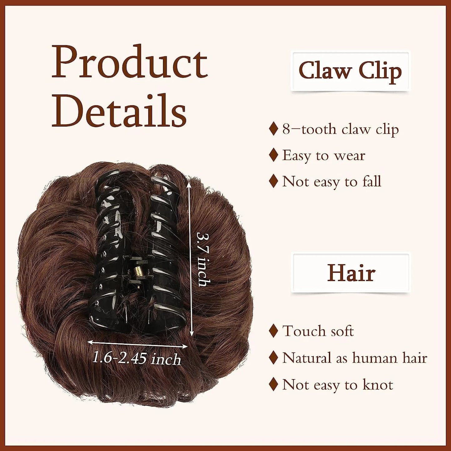 lusailstore-Claw Clip Messy Bun Hair Piece