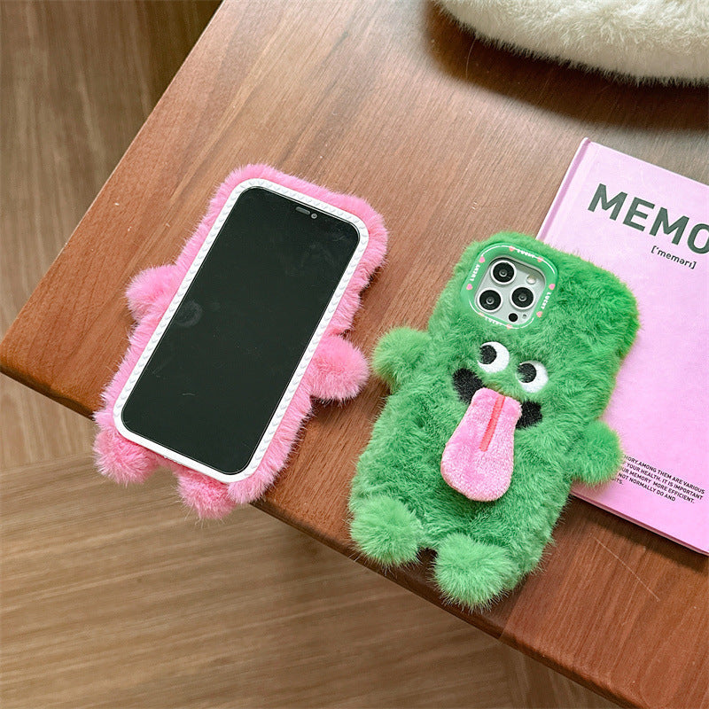 lusailstore - Funny tongue sticking out plush phone case