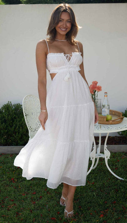 lusailstore -Women Sleeveless Stitching Swing Maxi Dress