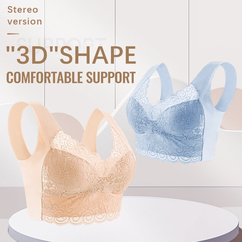 lusailstore - Gather Beautiful Back Lace Bra Without Steel Ring