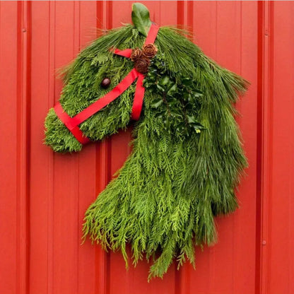 lusailstore - horse head christmas door wreath