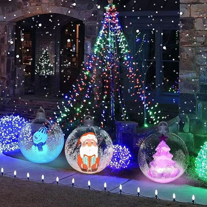 lusailstore - PVC Transparent Inflatable Santa Claus Balloon with Light