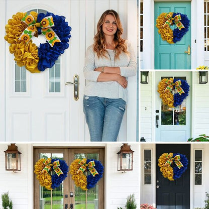 lusailstore - ukrainian flag sunflower front door wreaths