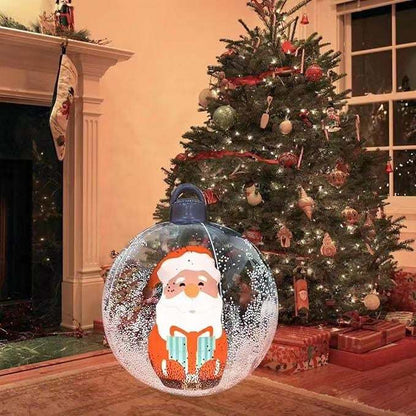 lusailstore - PVC Transparent Inflatable Santa Claus Balloon with Light