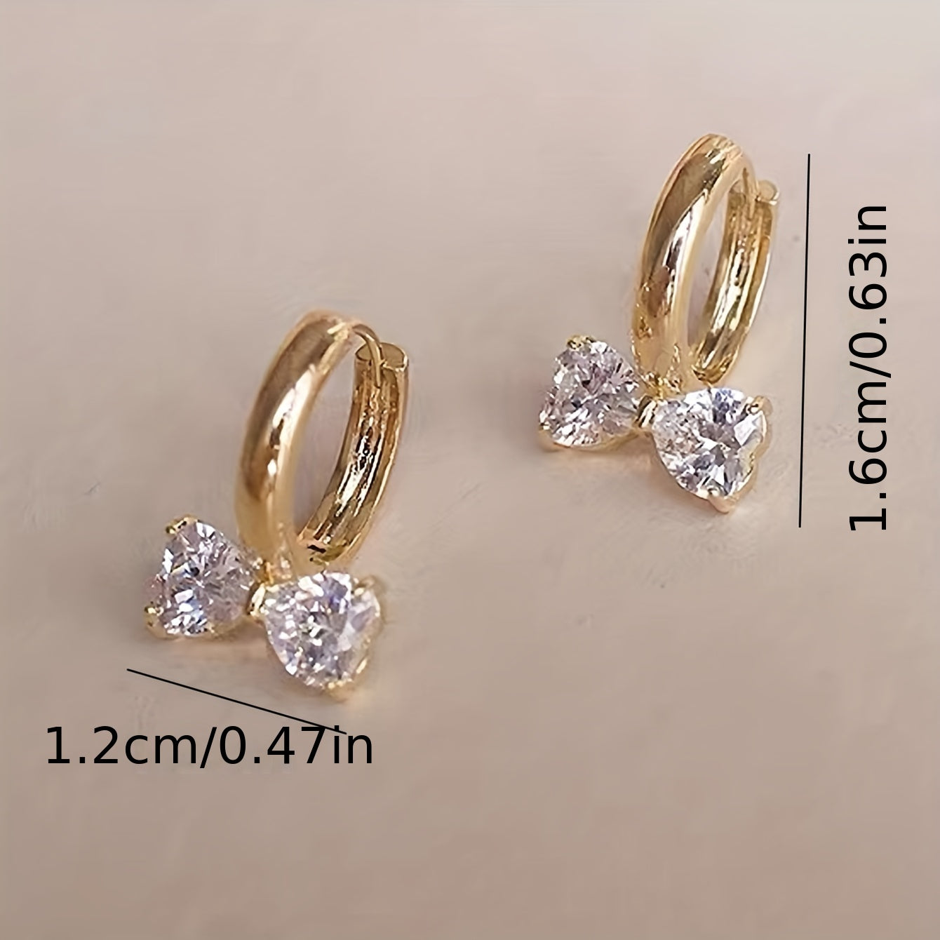 lusailstore - heart-shaped bow design hoop earringss