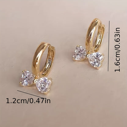 lusailstore - heart-shaped bow design hoop earringss