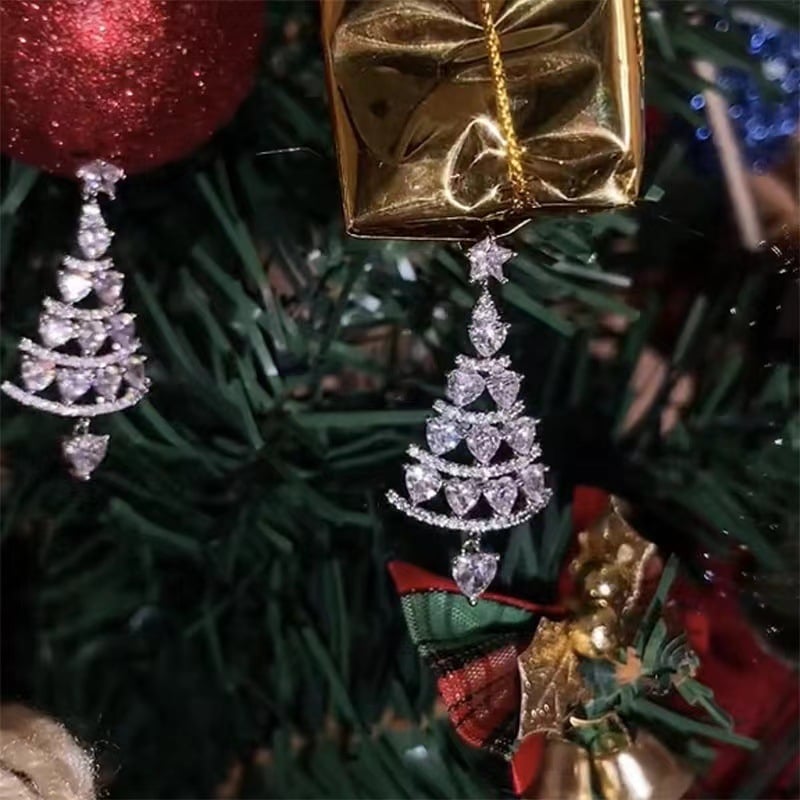 lusailstore - Shiny Christmas Tree Earrings