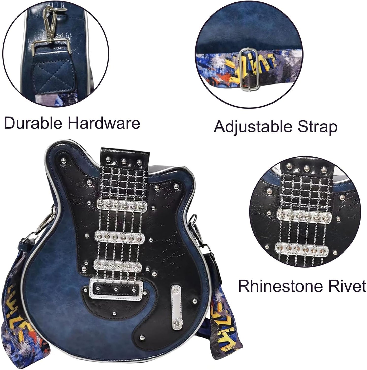 lusailstore - Guitar Shaped Crossbody Shoulder Bag