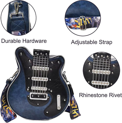 lusailstore - Guitar Shaped Crossbody Shoulder Bag