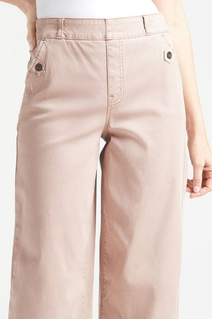 lusailstore - Stretch Twill Cropped Wide Leg Pants