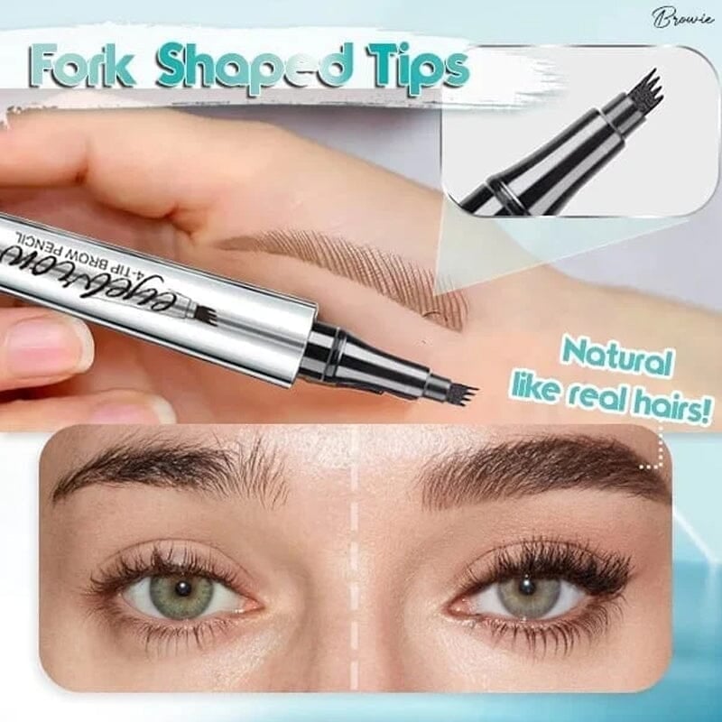 lusailstore - 3D Waterproof 4 Fork Tip Eyebrow Pencil