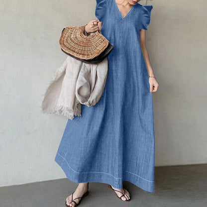 💃Huge Sale 53% OFF🔥Denim V-neck Long Dress