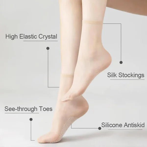 lusailstore - Invisible Slip-resistant Crystal Silk Socks