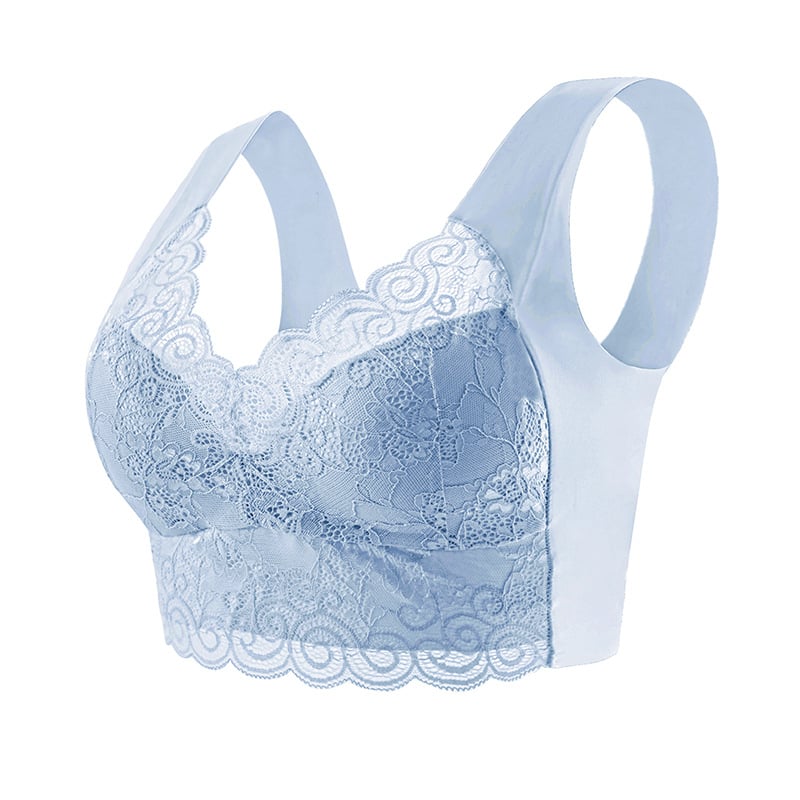 lusailstore - Gather Beautiful Back Lace Bra Without Steel Ring