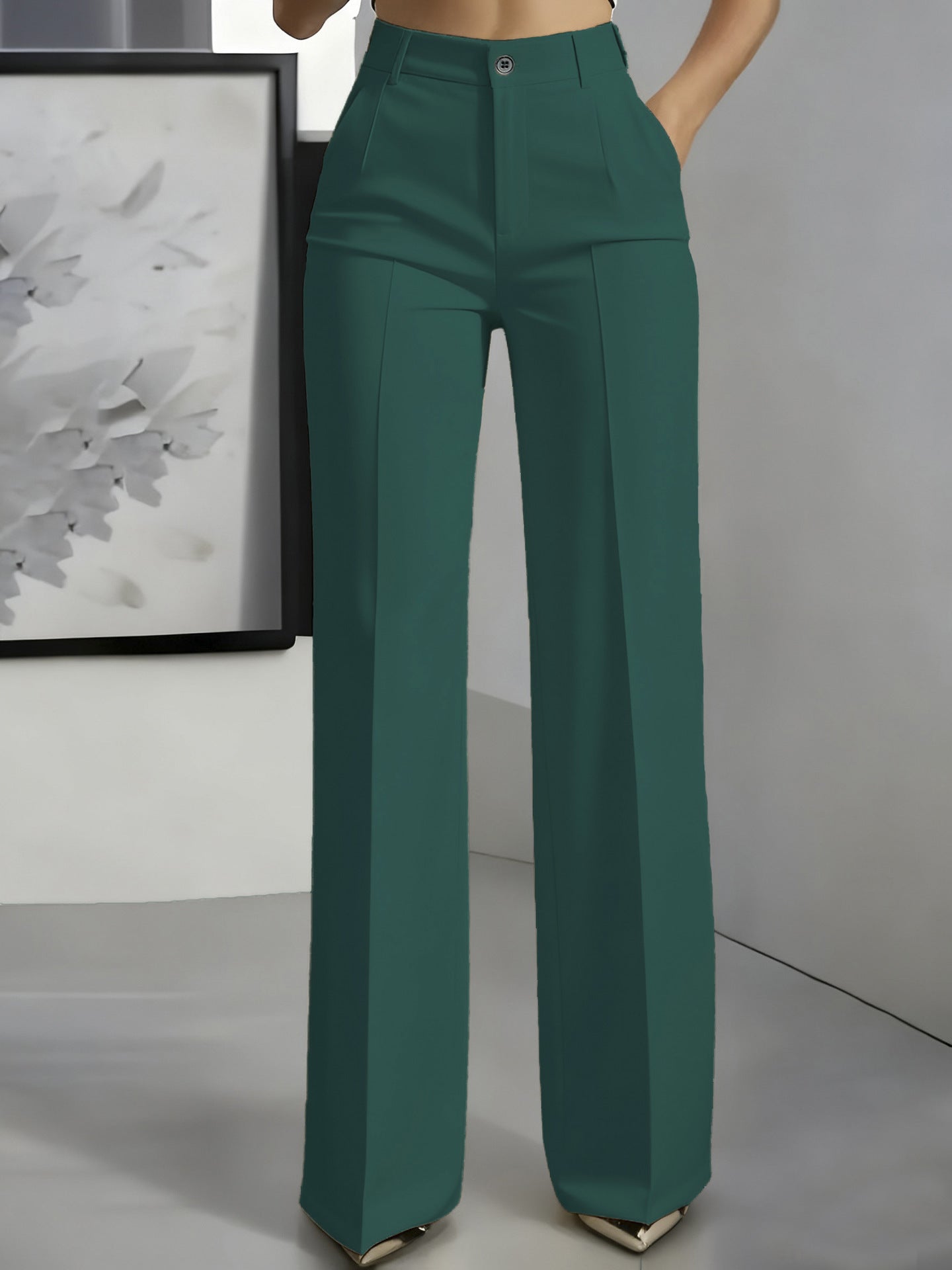 lusailstore -Women's High Waisted Slim Formal Pants