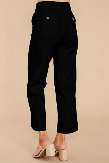 lusailstore - Stretch Twill Cropped Wide Leg Pants