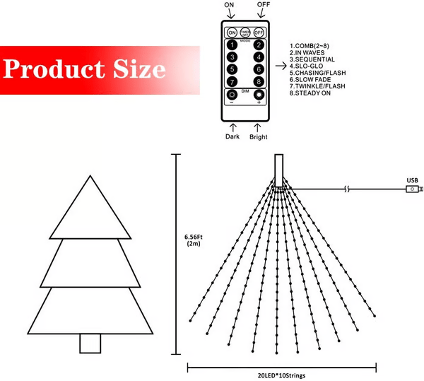 lusailstore - Solar Christmas LED Firefly Flashing Light String