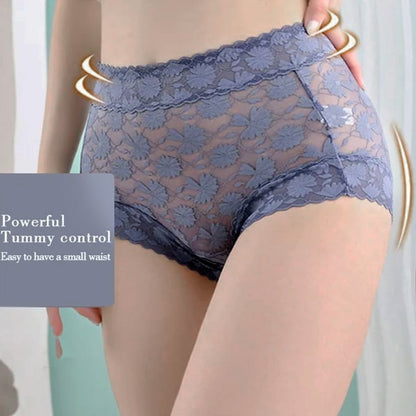 lusailstore-Sexy Seamless Thin Lace Silk Care Panties