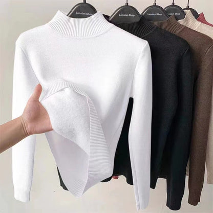 lusailstore - Winter fleece thick knitted bottoming shirt