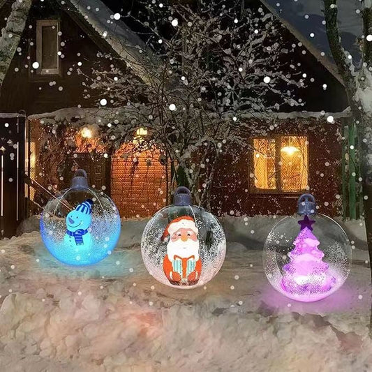 lusailstore - PVC Transparent Inflatable Santa Claus Balloon with Light