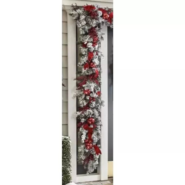 lusailstore - The Cordless Prelit Red And White Holiday Trim