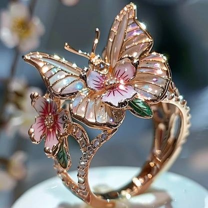 lusailstore-Butterfly Flower Ring