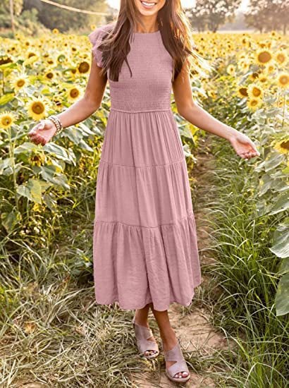 lusailstore - Women's summer casual flowing short midi dress