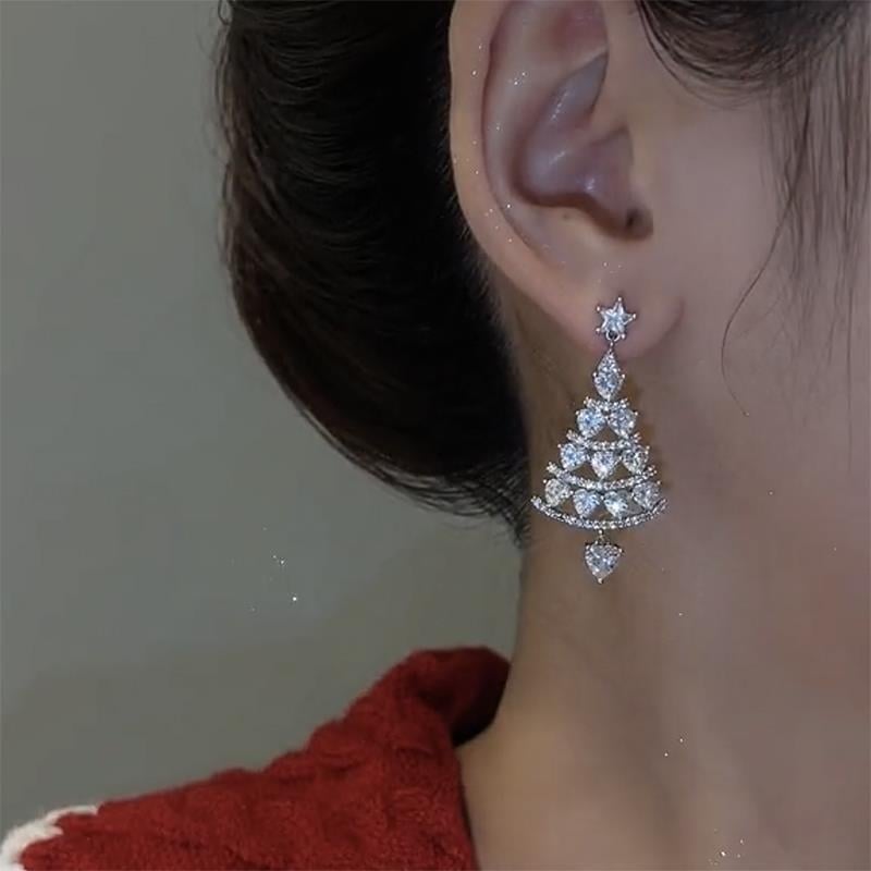 lusailstore - Shiny Christmas Tree Earrings