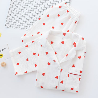 lusailstore - Heart Print Pyjamas Set