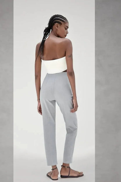 lusailstore - Tailored Pleat High Waist Pants