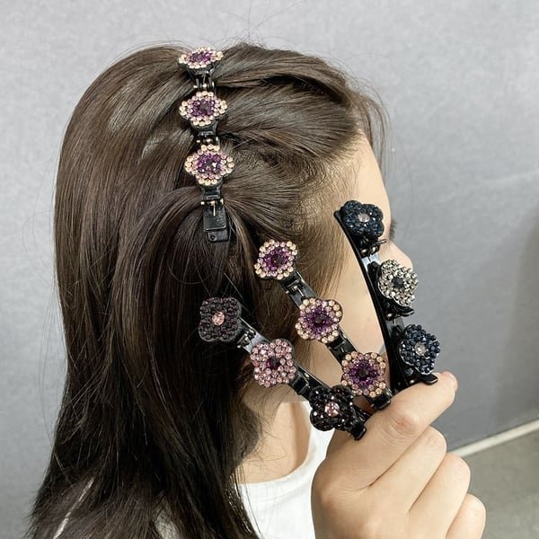 lusailstore- Shiny Crystal Braided Hair Clip