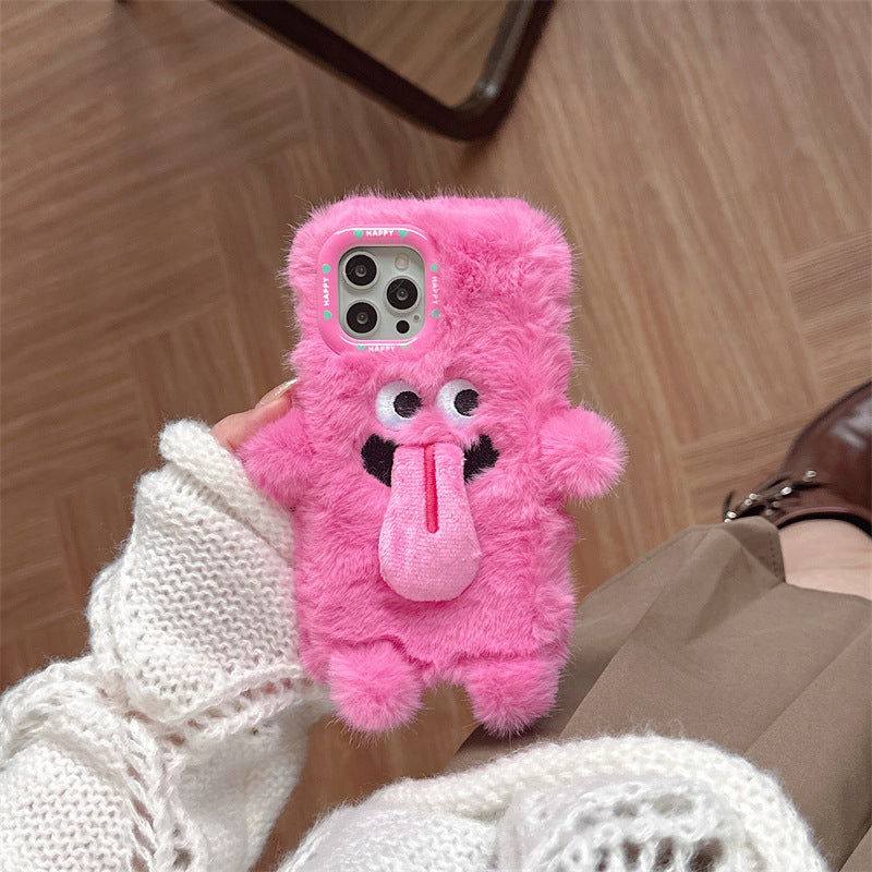 lusailstore - Funny tongue sticking out plush phone case