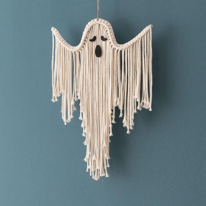 lusailstore - halloween hand-woven white ghost wall hanging kit