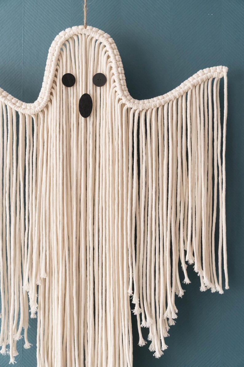 lusailstore - halloween hand-woven white ghost wall hanging kit