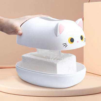 lusailstore - Cute cat-shaped tissue box with toothpick holder