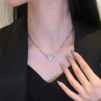lusailstore - Magnetic heart patchwork necklace