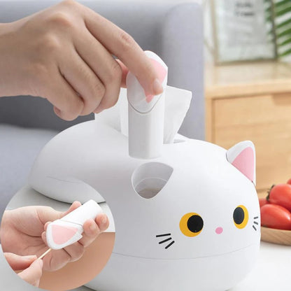 lusailstore - Cute cat-shaped tissue box with toothpick holder