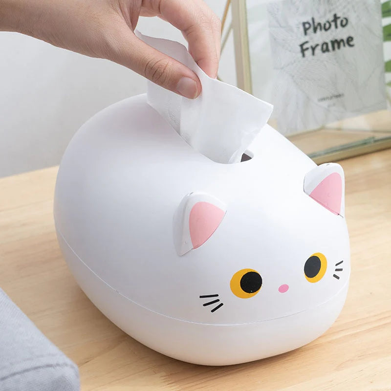lusailstore - Cute cat-shaped tissue box with toothpick holder