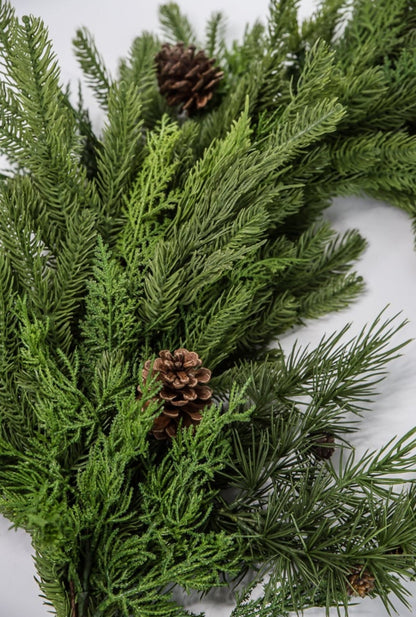 lusailstore - gorgeous natural touch mixed pine garland with led light