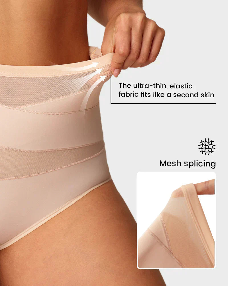 lusailstore - Plus-Size High-Waist Cross Tummy Control Panties